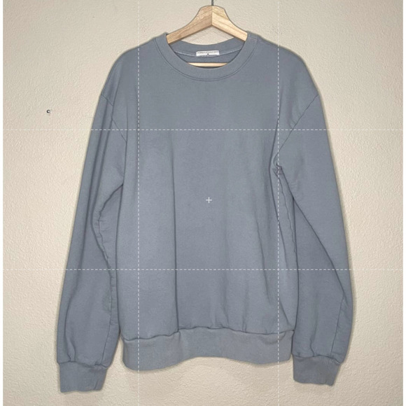 Morgan Stewart Sweatshirt Lt Blue Round Neck Oversized Pullover Athleisure Relax - Picture 9 of 11
